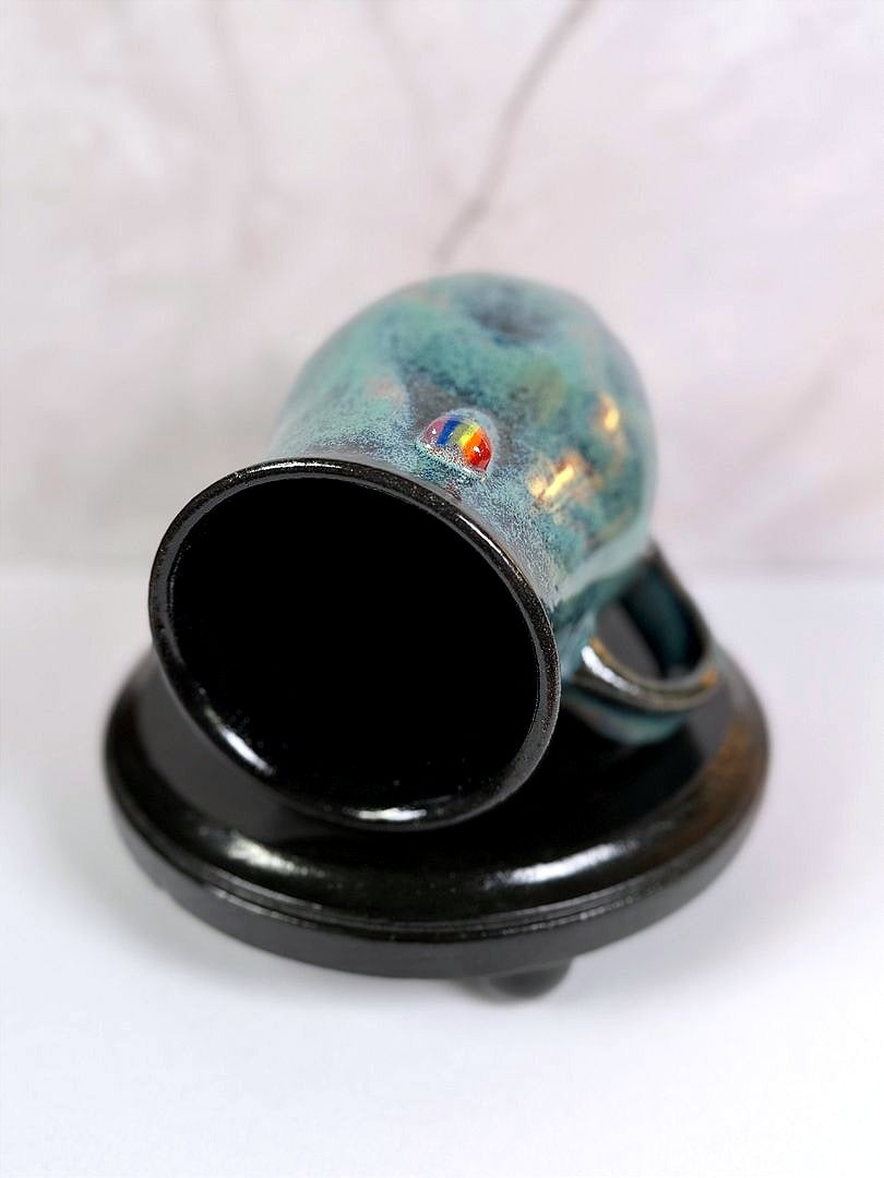 84 Mug: Rainbow Joy - Metallic Waves
