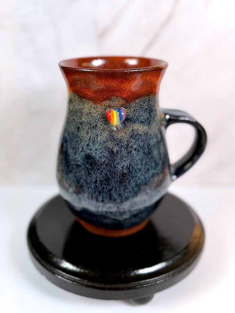 86 Mug: Rainbow Joy - Navy Brown